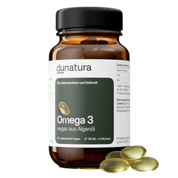 Omega 3 (300mg) vegan aus Algenöl | 56 Kapseln in Glasflasche